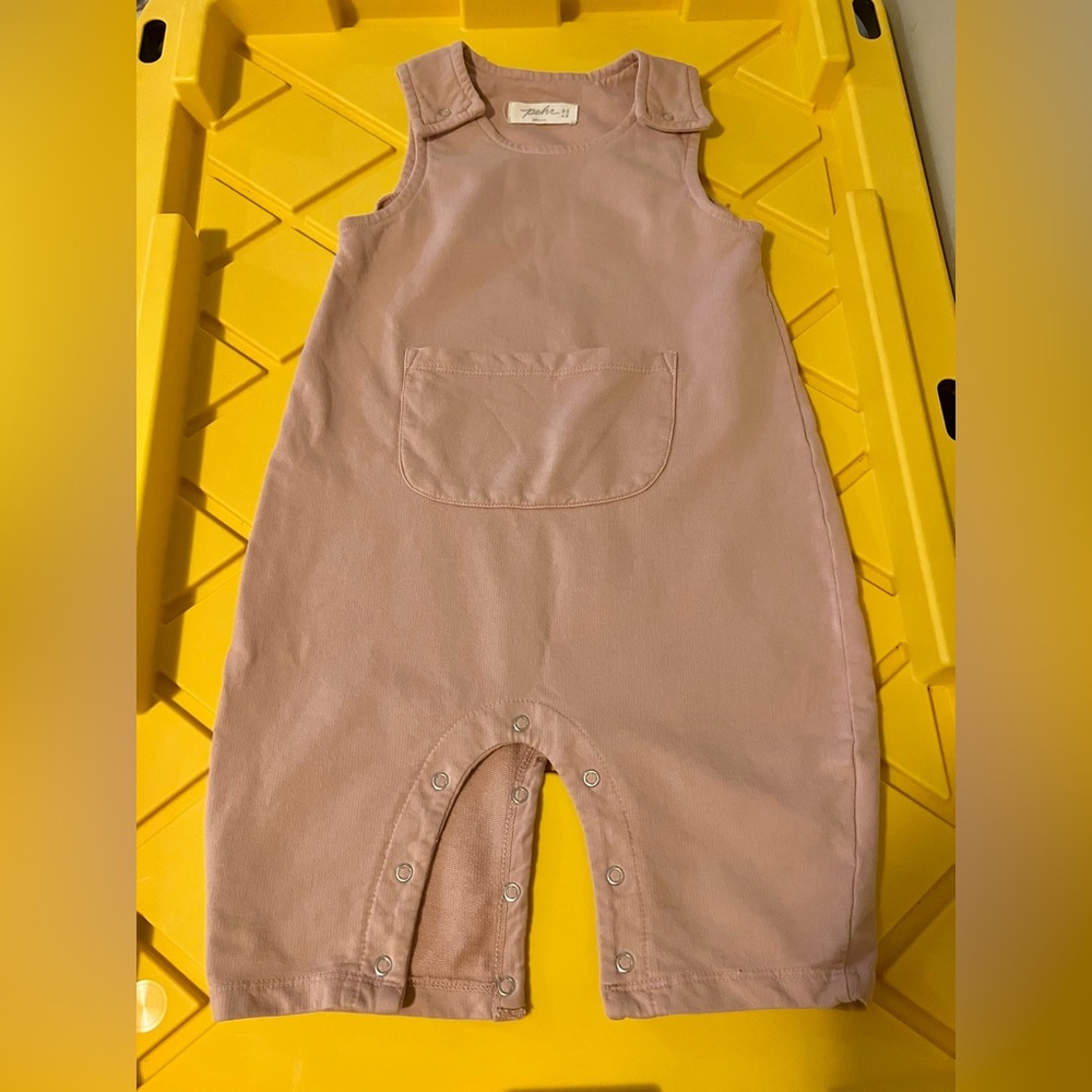 Toddler Sleeveless Pocket Romper in Dusty Pink